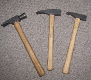Early pattern claw hammers. 